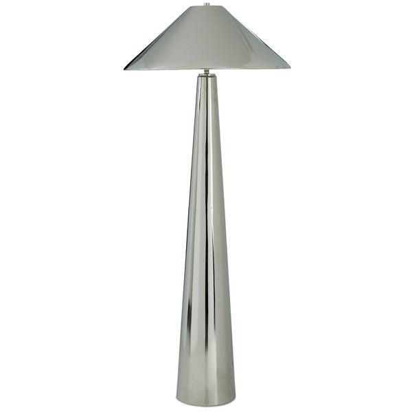 Lampa podlogowa o subtelnym charakterze z subtelnym wyrazem w odcieniu szarosci