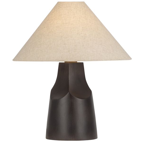 Lampa stolowa o nowoczesnym konturze z dopracowana sylwetka w odcieniu bezu