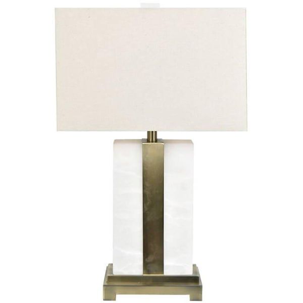 Lampa stolowa o subtelnym charakterze z eleganckim profilem w odcieniu bieli