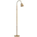 Lampa podlogowa o prostej sylwetce z prostym detalem w odcieniu bezu do salonu