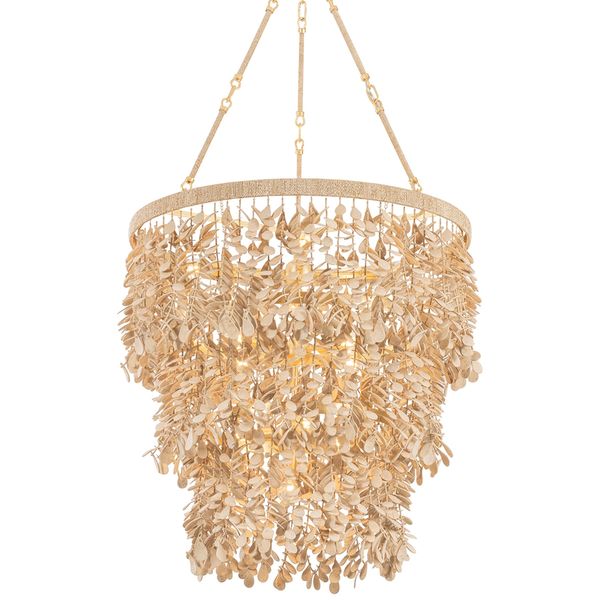 Lampa wiszaca o zaokraglonej formie z agodnym konturem w odcieniu bezu