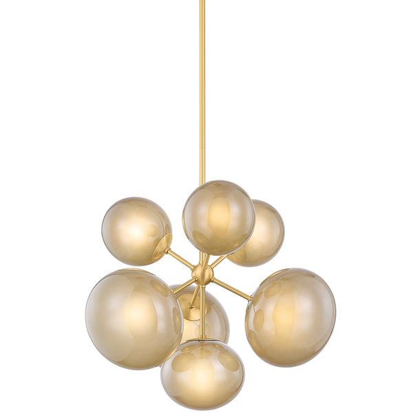 Lampa wiszaca o nowoczesnym konturze z wywazonymi proporcjami w odcieniu bezu