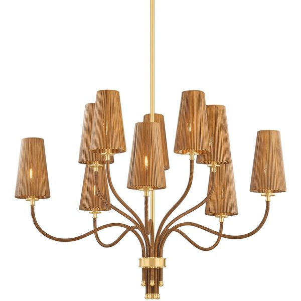Lampa wiszaca o dekoracyjnym profilu z delikatnym akcentem w odcieniu bezu