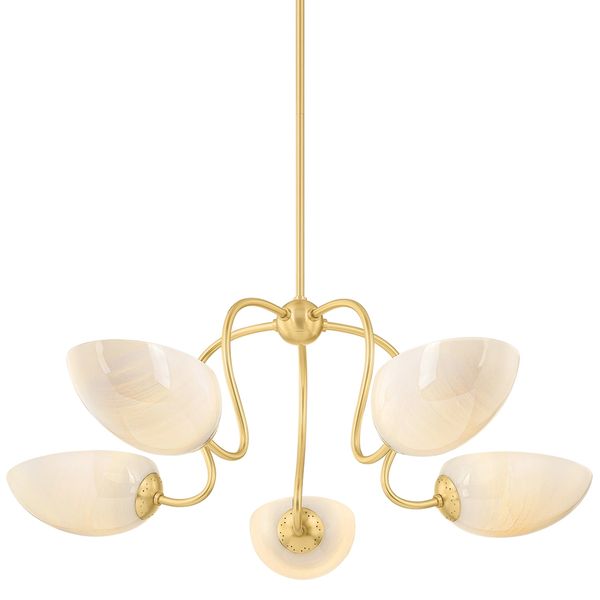 Lampa wiszaca o harmonijnych proporcjach z oszczednym detalem w odcieniu bezu